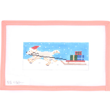 Stitch Style Needlepoint - Santa's Little Helper Yellow Lab