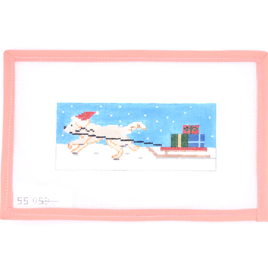 Stitch Style Needlepoint - Santa's Little Helper Yellow Lab